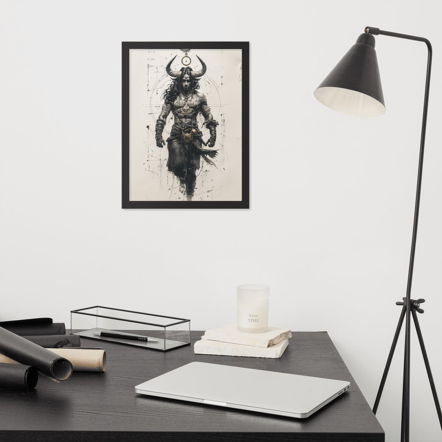 Framed poster - Ink Shadows - Taurus