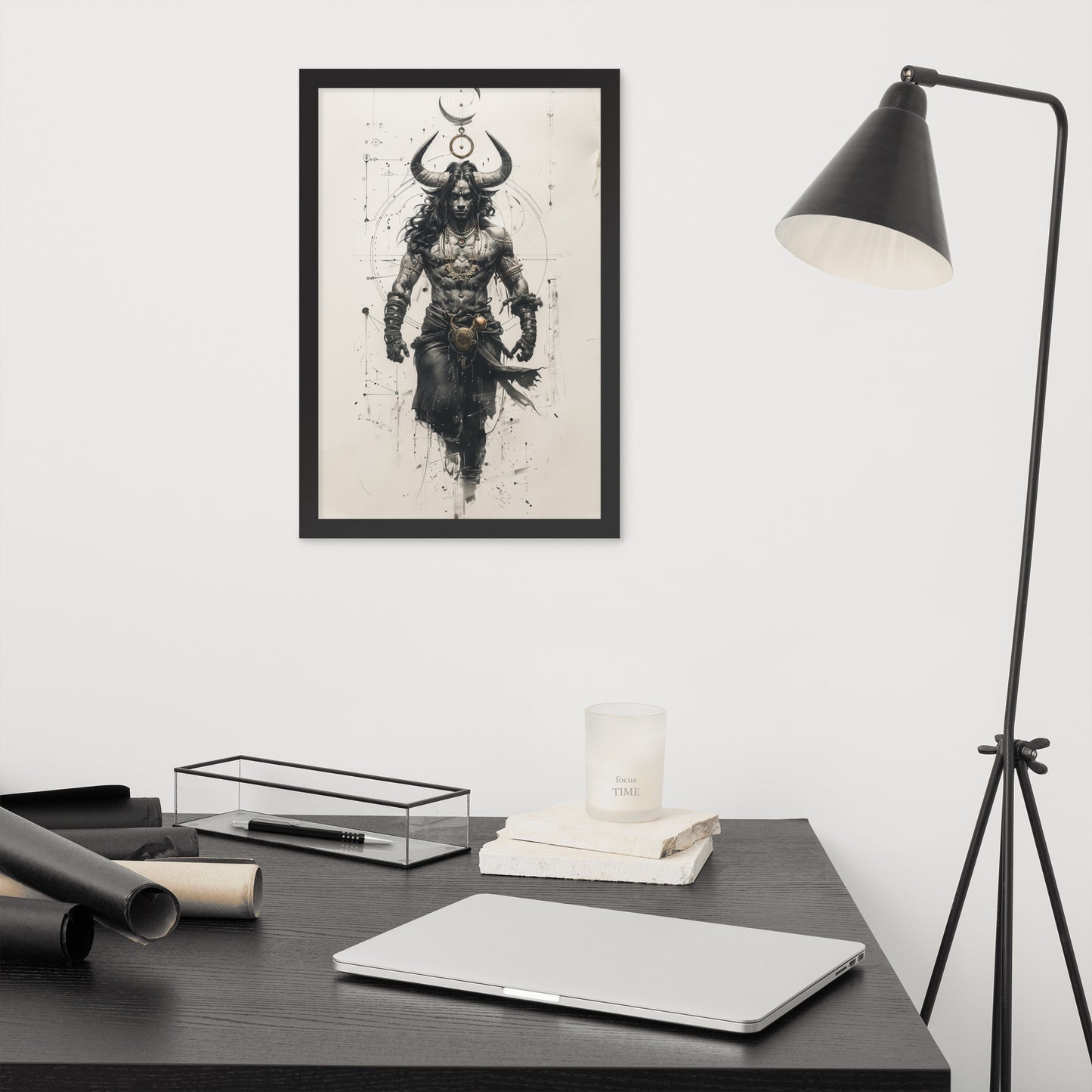 Framed poster - Ink Shadows - Taurus