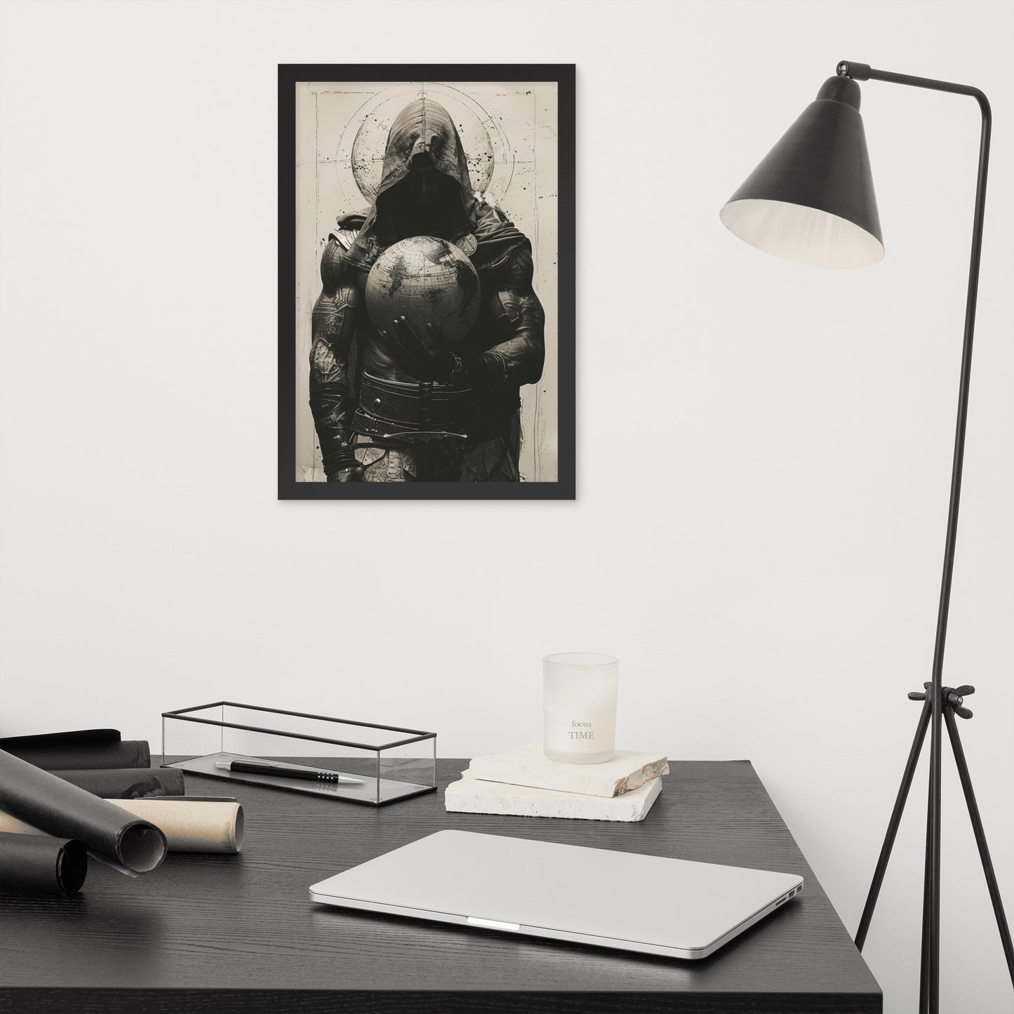 Framed poster - Ink Shadows - The World