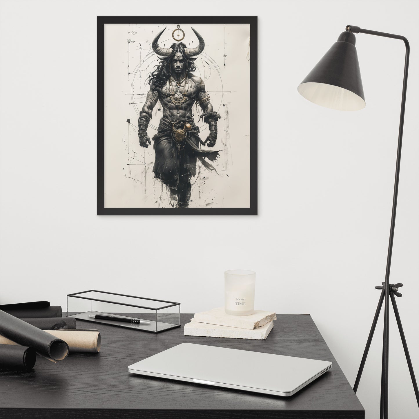 Framed poster - Ink Shadows - Taurus