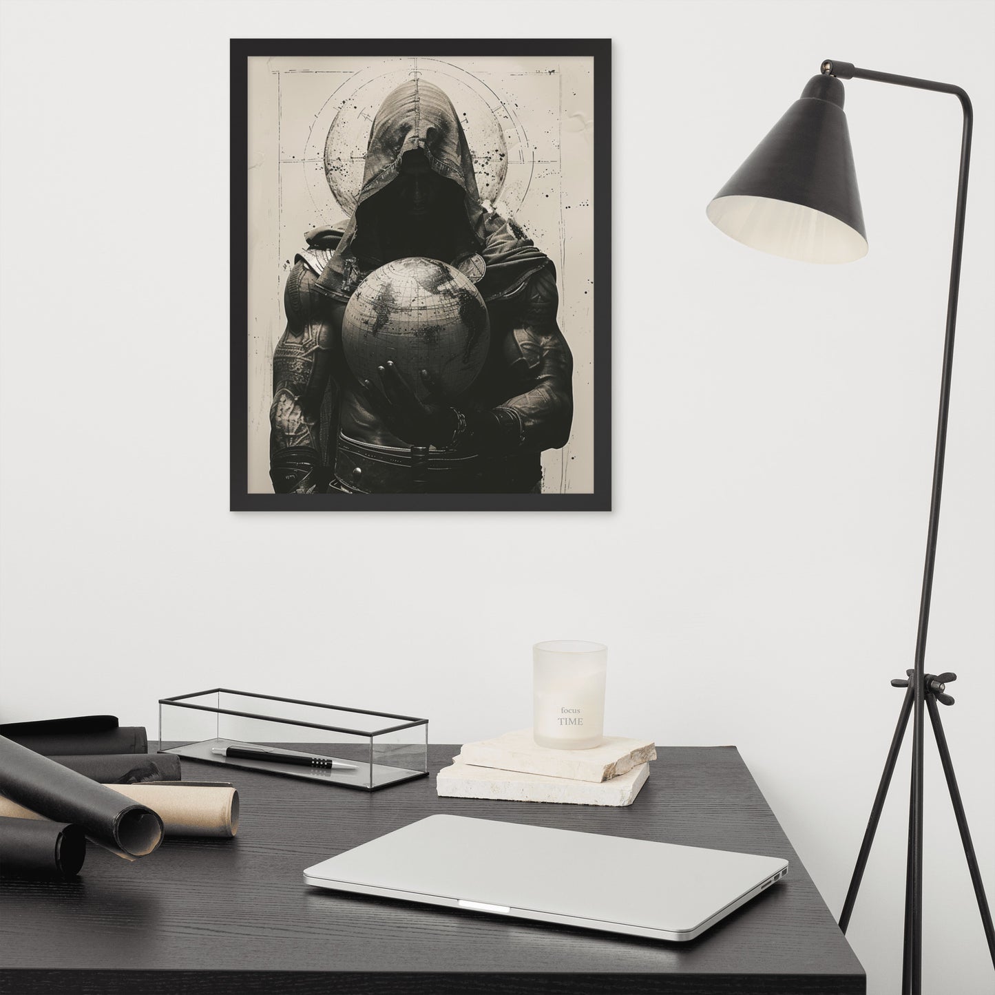 Framed poster - Ink Shadows - The World