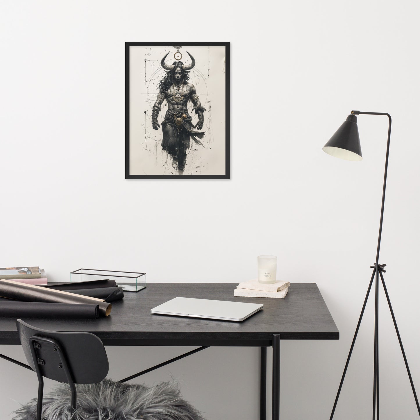 Framed poster - Ink Shadows - Taurus