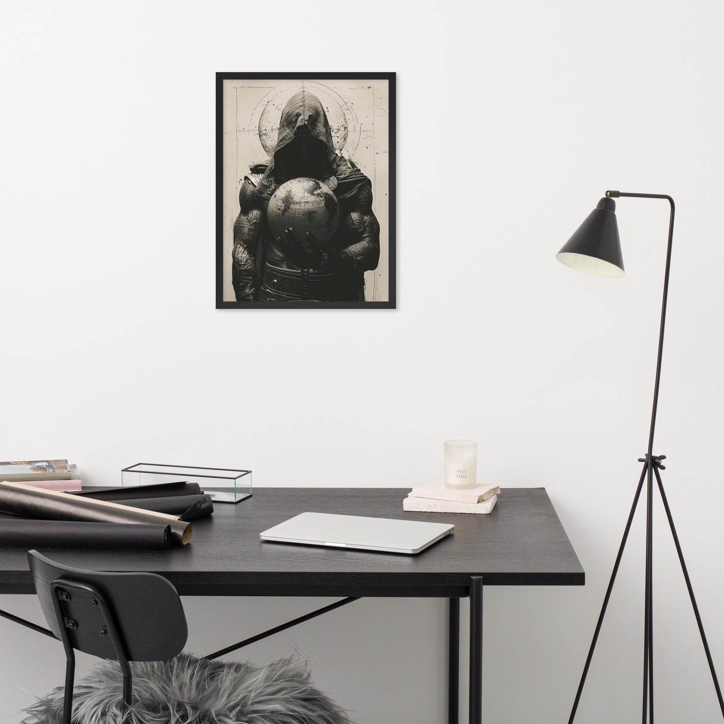 Framed poster - Ink Shadows - The World